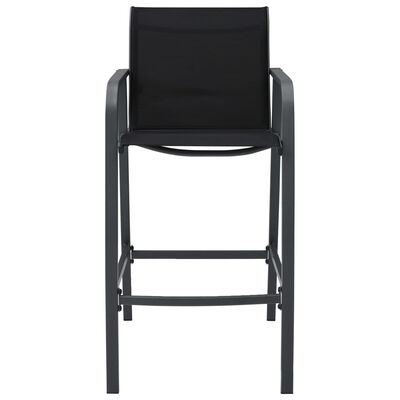 vidaXL Vrtne barske stolice 4 kom crne od tekstilena