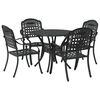 vidaXL Vrtni set za objed 5 pcs Crna Aluminij