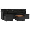 vidaXL 7-dijelni set vrtnih sofa od poliratana s jastucima crni