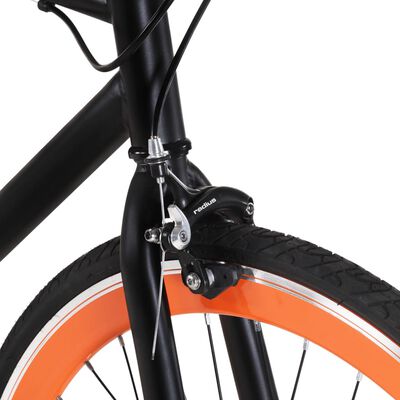 vidaXL Bicikl s fiksnim zupčanikom crno-narančasti 700c 55 cm