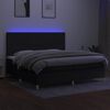 vidaXL Krevet box spring s madracem LED crni 200x200 cm od tkanine