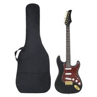 vidaXL Električna gitara za početnike s torbom crna-zlatna 4/4 39 "