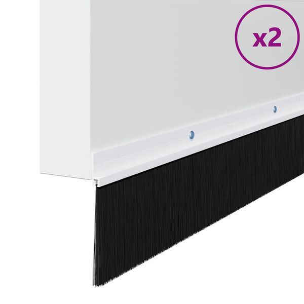 vidaXL Držač četke za vrata 2 pcs Bijelo 100 cm Aluminijski legura