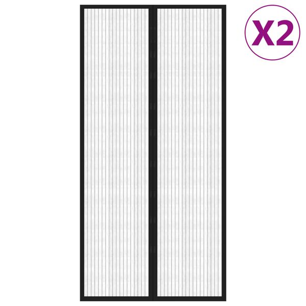 vidaXL Zastori protiv insekata 2 kom s magnetima 220 x 100 cm crni