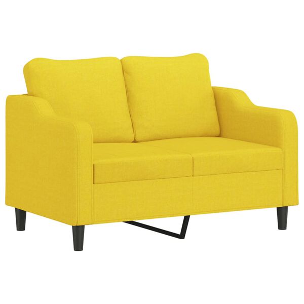 vidaXL 3-dijelni set sofa s jastucima svjetložuti od tkanine