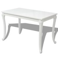 vidaXL Blagovaonski stol visokog sjaja bijeli 116 x 66 x 76 cm