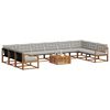 vidaXL Set vanjskih sofa s jastukom 11 pcs Prirodna i svijetlo siva