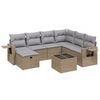 vidaXL 8-dijelni set vrtnih sofa s jastucima bež od poliratana