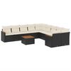 vidaXL 11-dijelni set vrtnih sofa od poliratana s jastucima crni