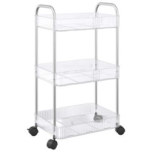 vidaXL Kolica za pohranu 3 nivoa prozirna 37x28x68 cm akril