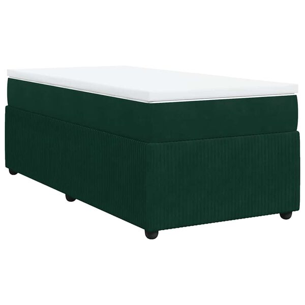 vidaXL Box spring krevet s madracem tamnozeleni 90x190 cm bar&scaron;unasti