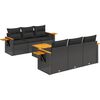 vidaXL Patio Sofa Set 6-sjedala Black