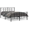 vidaXL Metalni okvir kreveta uzglavlje i podnožje crni 140x190 cm