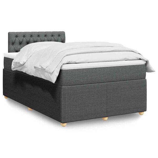 vidaXL Krevet box spring s madracem tamnosivi 120 x 190 cm tkanina