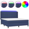 vidaXL Krevet box spring s madracem LED plavi 180x200 cm od tkanine