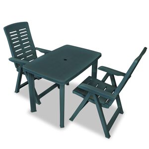 vidaXL 3-dijelni bistro set od plastike zeleni