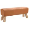 vidaXL klupa 110 x 30 x 45 cm Prava koža Smeđa