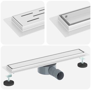 vidaXL Tu&scaron; kanal 2-u-1 sa 360&deg; sifonom Srebrno 54 x 11 x 9,5 cm