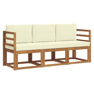 vidaXL Set vanjskih sofa s jastukom 3 pcs Prirodna i krem
