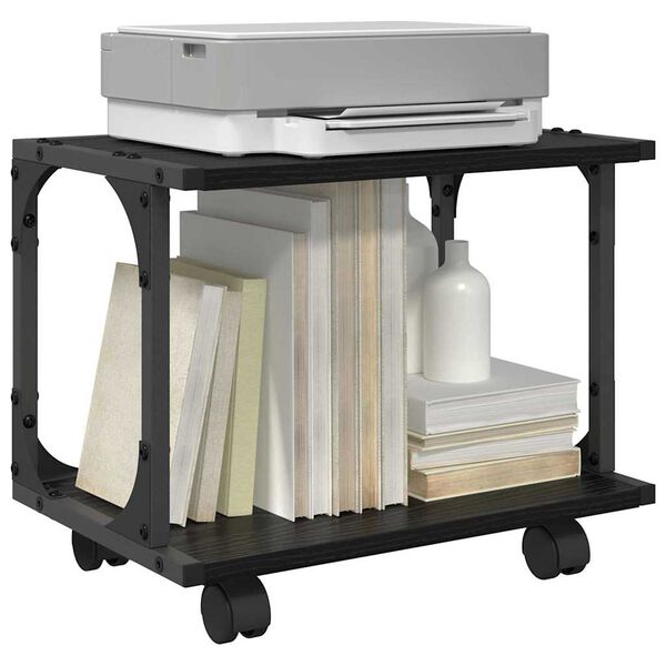 vidaXL Držač za printer Crni hrast 41 x 28 x 33.5 cm Konstruirano drvo