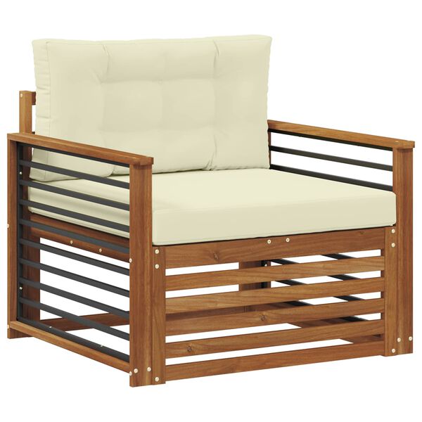 vidaXL Set vanjskih sofa Čvrsto drvo akacije i poliester Prirodna