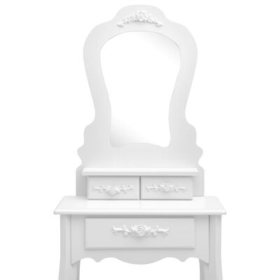 vidaXL Toaletni stolić sa stolcem bijeli 50x59x136 cm drvo paulovnije