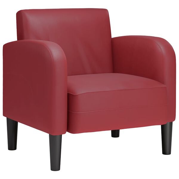vidaXL Sofa fotelja s naslonima za ruke vino crvena 54 cm umjetna koža