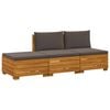 vidaXL Set vanjskih sofa s jastukom 3 Komad Smeđa Čvrsto drvo akacije