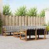 vidaXL Set vanjskih sofa s jastukom 9 pcs Prirodna i svijetlo siva