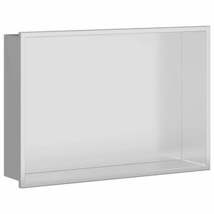 vidaXL Ničica za tu&scaron; Srebrna 45 x 30 x 9,5 cm Nehrđajući čelik