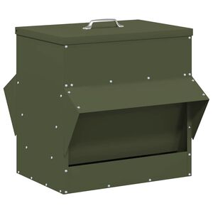 vidaXL Hranilica za piliće Maslinastozelena 40,5 x 45 x 41 cm 20 kg