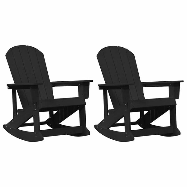 vidaXL Adirondack ljuljačke 2 pcs Crna HDPE