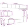 vidaXL Set TV komoda Zidne 7 pcs Crni hrast Konstruirano drvo