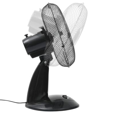 vidaXL Stolni ventilator s 3 brzine 30 cm 40 W crni