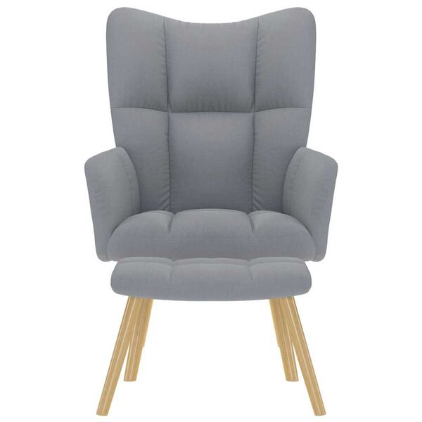 vidaXL Stolica za opu&scaron;tanje s tabureom od tkanine svjetlosiva