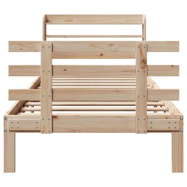 vidaXL Okvir kreveta s uzglavljem 75x190 cm od borovine