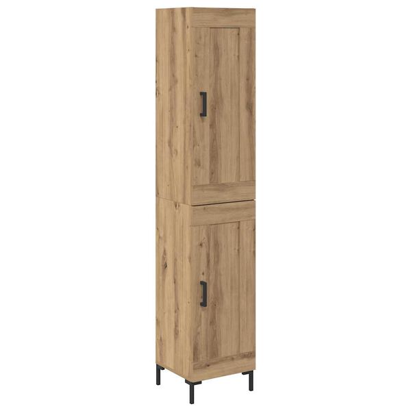 vidaXL Highboard Umjetnički hrast 34,5 x 34 x 180 cm Konstruirano drvo