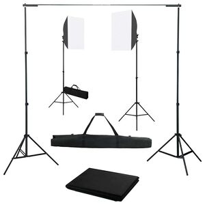 vidaXL Komplet fotografske opreme sa svjetlima softbox i pozadinom