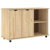 vidaXL Mobilni ormar Smeđa 100 x 39 x 65,5 cm Čvrsto borovo drvo
