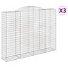 vidaXL Lučne gabionske ko&scaron;are 3 kom 300x50x220/240cm pocinčano željezo