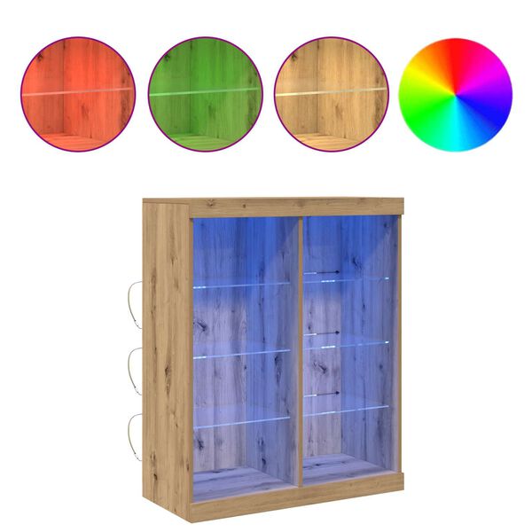 vidaXL LED komoda Umjetnički hrast 41 x 37 x 100 cm Konstruirano drvo