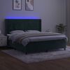 vidaXL Krevet box spring s madracem LED tamnozeleni 160x200 cm bar&scaron;un