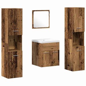 vidaXL Set namje&scaron;taja za kupaonicu 4 pcs Staro drvo Konstruirano drvo