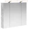 vidaXL Kupaonski ormar s ogledalom Betonski sivi 80 x 14.5 x 70 cm