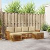 vidaXL Setovi sofa s jastukom 6 pcs Prirodna i bež Čvrsto drvo akacije