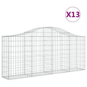 vidaXL Lučne gabionske ko&scaron;are 13 kom 200x30x80/100cm pocinčano željezo