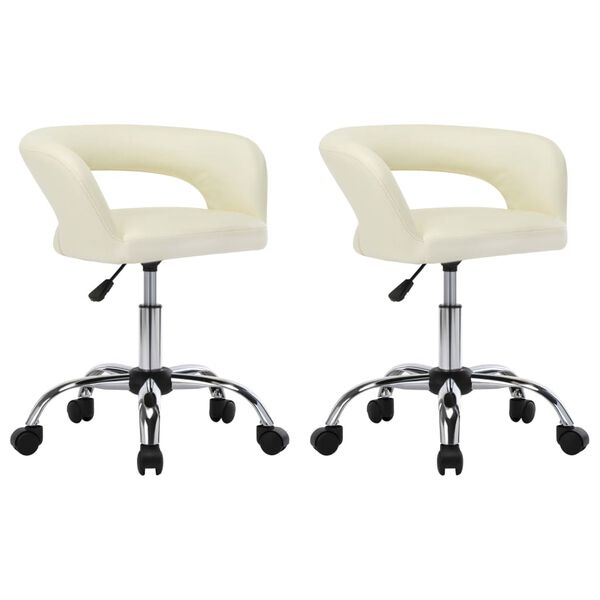 vidaXL Blagovaonske stolice od umjetne kože 2 kom krem