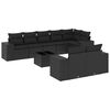 vidaXL 9-dijelni set vrtnih sofa s jastucima crni od poliratana