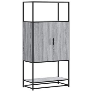 vidaXL Visoka ploča siva Sonoma 68x35x139 cm Konstruirano drvo i metal