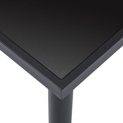 vidaXL Blagovaonski stol crni 160 x 80 x 75 cm od kaljenog stakla